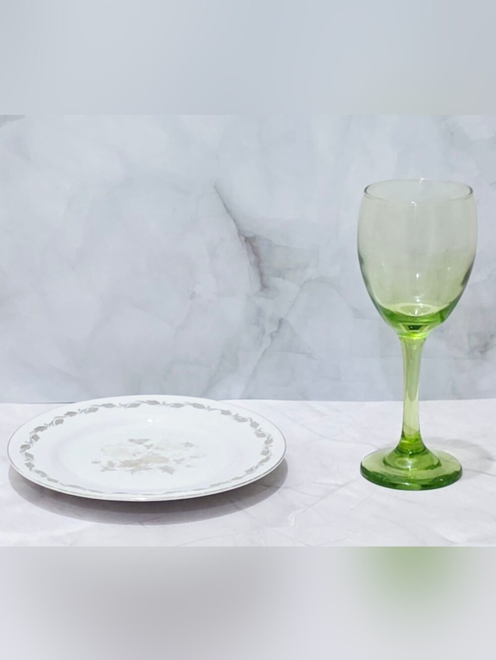Vintage Flair Fine China Irene 4149 7" Plate Made in Japan Flowers & Wine Glass